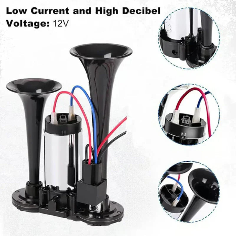 🚨50% OFF! Train Air Horn 120dB – Fits Trucks, Cars & Boats | 12V/24V, Waterproof & Tool-Free Install 🚛🔊