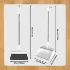 Stand-Up Dustpan Set with 180° Rotating Broom