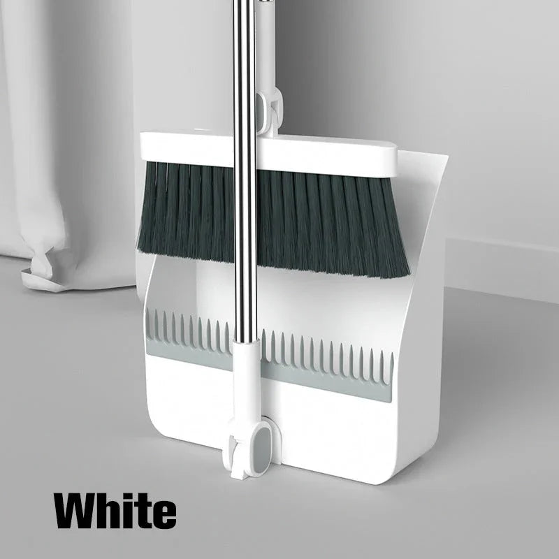 Stand-Up Dustpan Set with 180° Rotating Broom