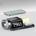 5-in-1 Wireless Charging Station with Clock & Night Light