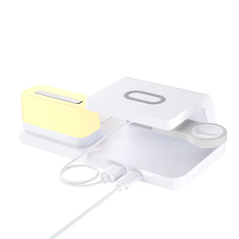 5-in-1 Wireless Charging Station with Clock & Night Light