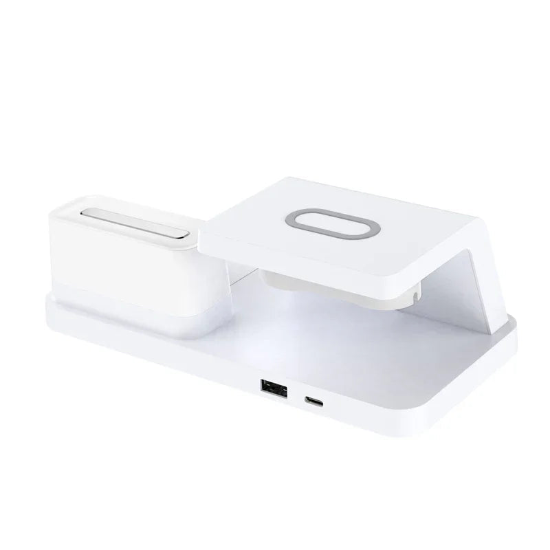 5-in-1 Wireless Charging Station with Clock & Night Light