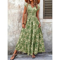 🌸 LIMITED-TIME 50% OFF! 👗 Women's V-Neck Floral Smocked Maxi Dress – Elegant, Bohemian, Lightweight 🦋