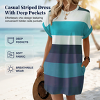 👗 LIMITED-TIME 50% OFF! ✨ Striped Midi Dress – Pockets, Loose Fit, Vacation, Casual ✨
