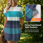 👗 LIMITED-TIME 50% OFF! ✨ Striped Midi Dress – Pockets, Loose Fit, Vacation, Casual ✨