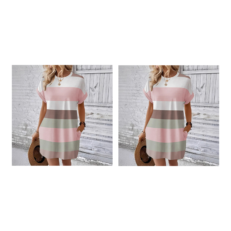 👗 LIMITED-TIME 50% OFF! ✨ Striped Midi Dress – Pockets, Loose Fit, Vacation, Casual ✨