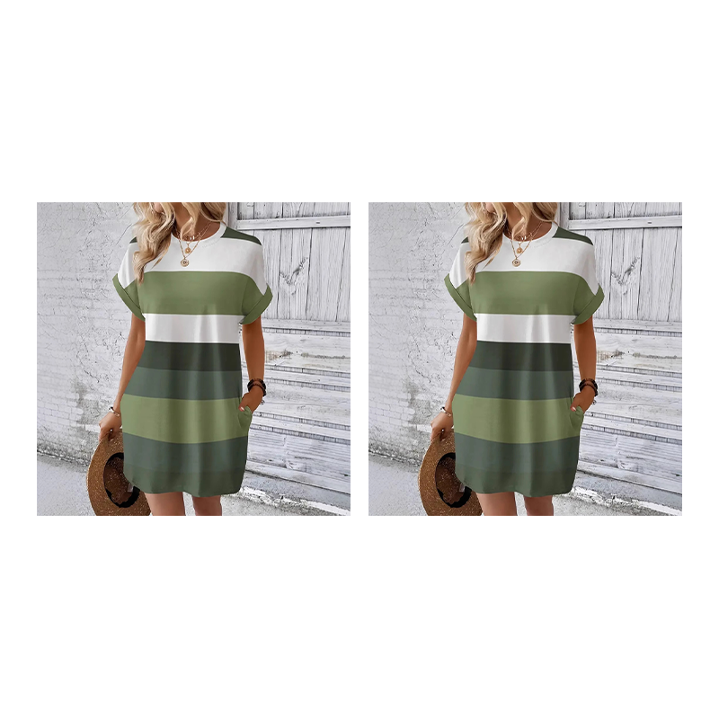 👗 LIMITED-TIME 50% OFF! ✨ Striped Midi Dress – Pockets, Loose Fit, Vacation, Casual ✨