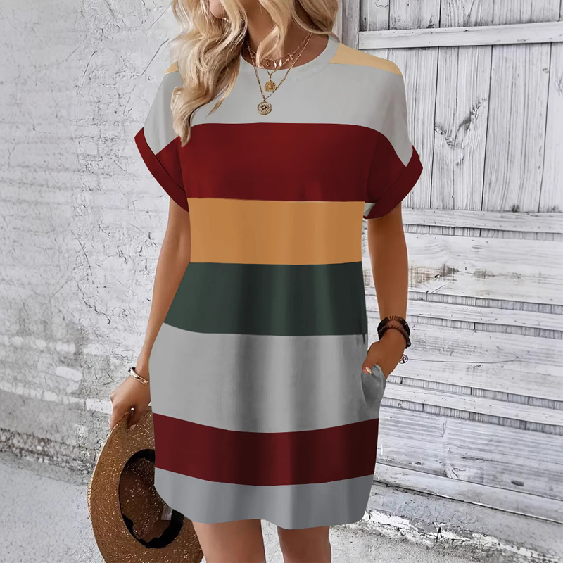 👗 LIMITED-TIME 50% OFF! ✨ Striped Midi Dress – Pockets, Loose Fit, Vacation, Casual ✨
