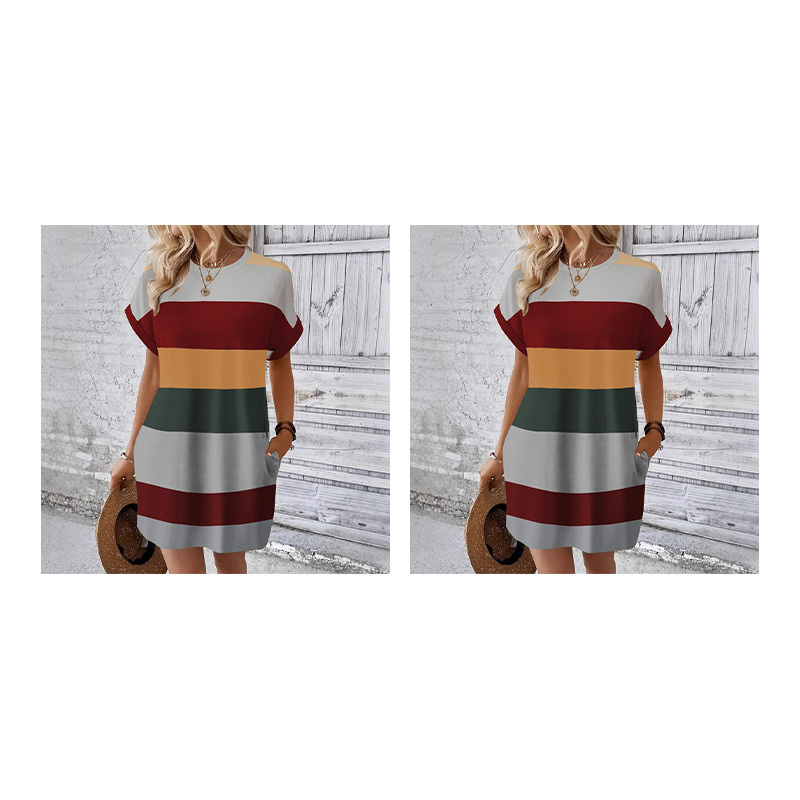 👗 LIMITED-TIME 50% OFF! ✨ Striped Midi Dress – Pockets, Loose Fit, Vacation, Casual ✨