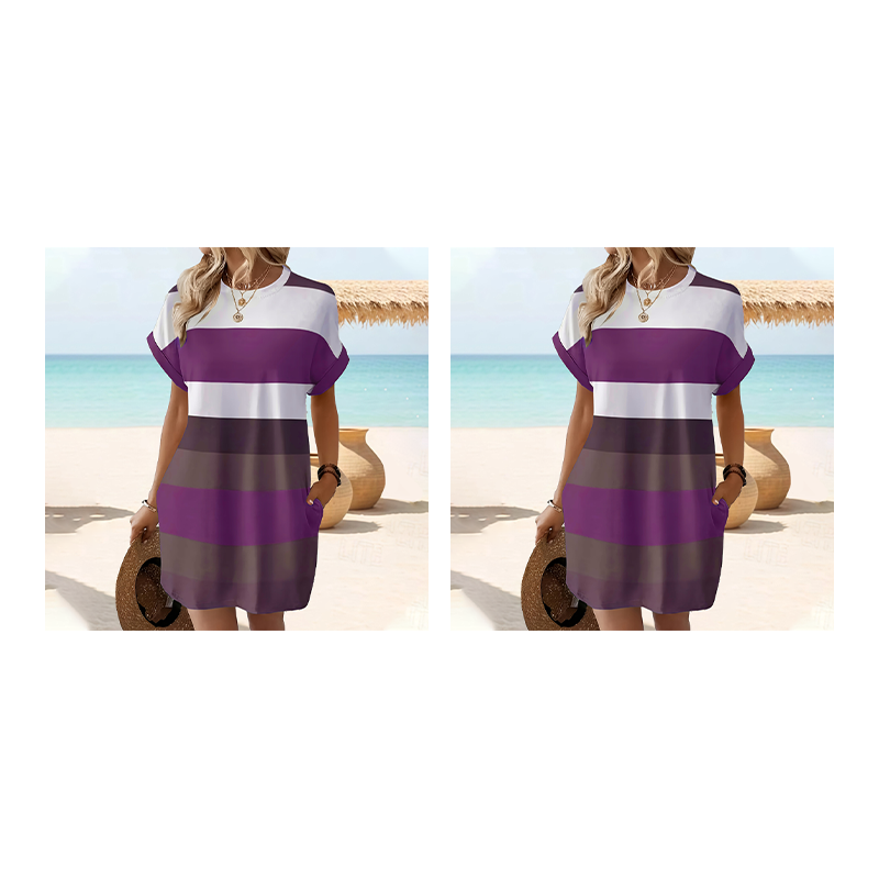 👗 LIMITED-TIME 50% OFF! ✨ Striped Midi Dress – Pockets, Loose Fit, Vacation, Casual ✨