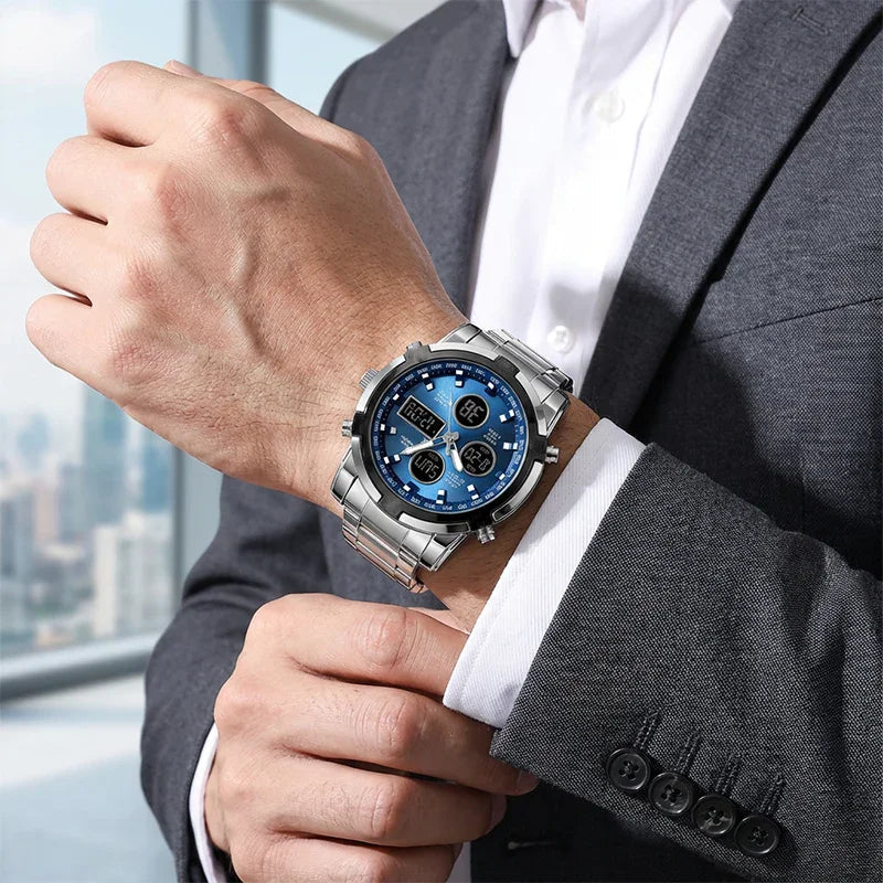 ⌚ 50% OFF NOW! ⚡ Men's Waterproof Military Analog-Digital Watch – Bold 48mm Dial, Multi-Function & 30M Water Resistance 💪