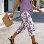 🎁2026 New Arrivals 49% OFF💥Women's 2-Piece Set – Layered Asymmetrical Tunic Top & Printed Wide Leg Pants, Breathable Polyester✨