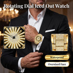 ⌚ LIMITED TIME: 50% OFF! 🔥 Men's Iced-Out Watch with Rotating Dial – Sparkling Crystals, Precise Quartz & Butterfly Clasp ✨