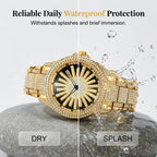 ⌚ LIMITED TIME: 50% OFF! 🔥 Men's Iced-Out Watch with Rotating Dial – Sparkling Crystals, Precise Quartz & Butterfly Clasp ✨
