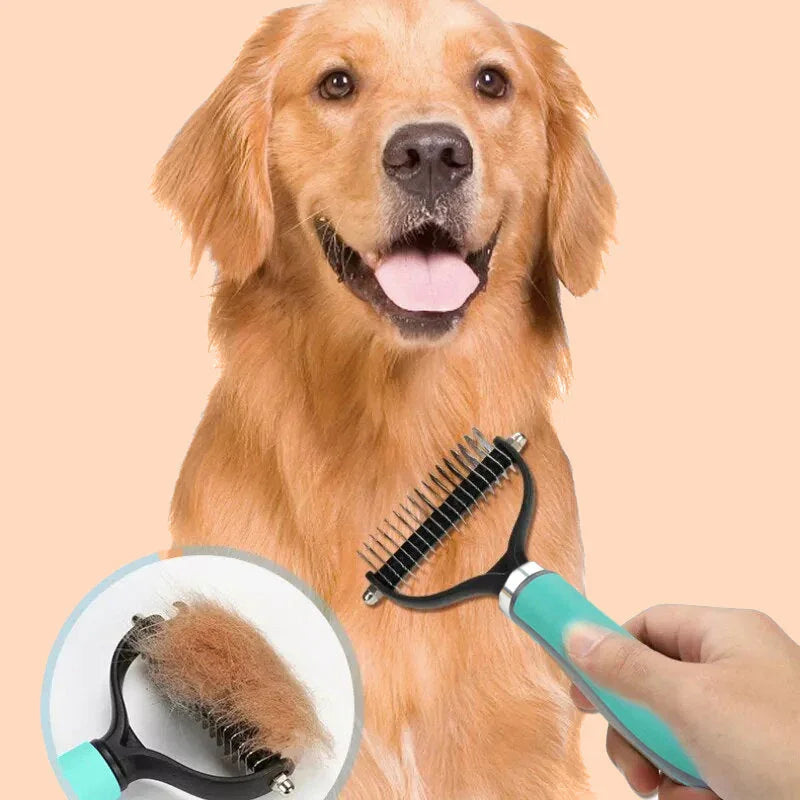 🐾 FLASH SALE: 50% OFF! ✨ Double-Sided Deshedding Pet Brush – Dual-Sided, Ergonomic & Gentle for Dogs & Cats 🐶
