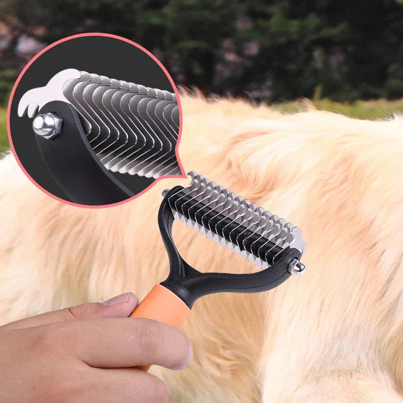 🐾 FLASH SALE: 50% OFF! ✨ Double-Sided Deshedding Pet Brush – Dual-Sided, Ergonomic & Gentle for Dogs & Cats 🐶