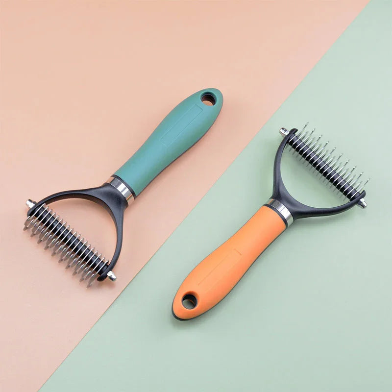 🐾 FLASH SALE: 50% OFF! ✨ Double-Sided Deshedding Pet Brush – Dual-Sided, Ergonomic & Gentle for Dogs & Cats 🐶