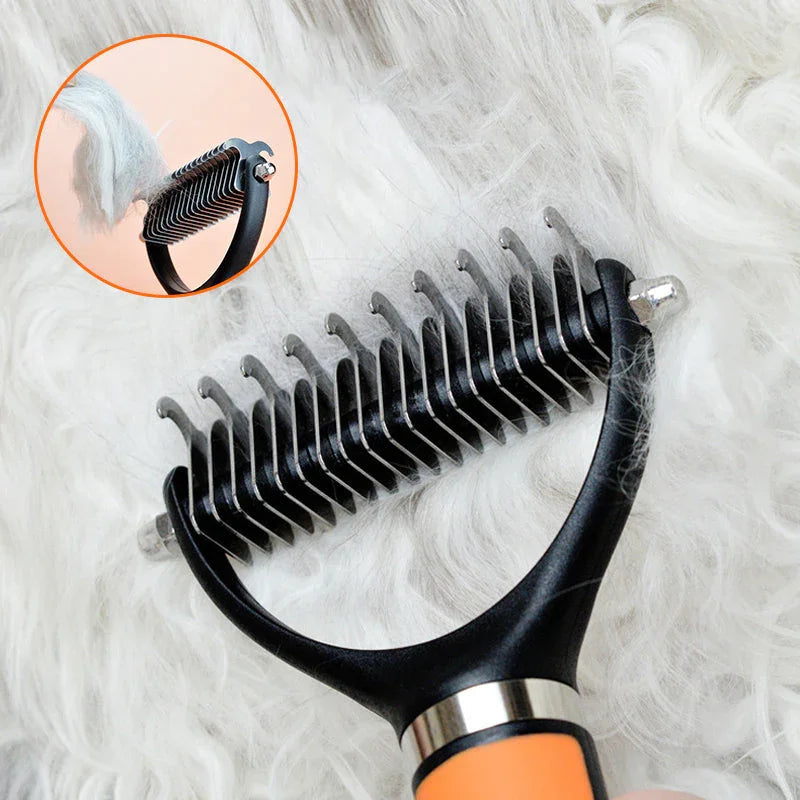 🐾 FLASH SALE: 50% OFF! ✨ Double-Sided Deshedding Pet Brush – Dual-Sided, Ergonomic & Gentle for Dogs & Cats 🐶