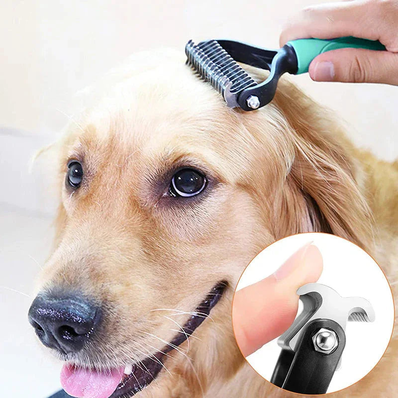 🐾 FLASH SALE: 50% OFF! ✨ Double-Sided Deshedding Pet Brush – Dual-Sided, Ergonomic & Gentle for Dogs & Cats 🐶