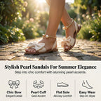 👡 Stylish Pearl Ankle Strap Sandals 💫 Fashion Party & Daily Wear
