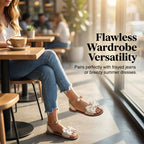 👡 Stylish Pearl Ankle Strap Sandals 💫 Fashion Party & Daily Wear
