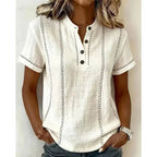 👚 50% OFF NOW! 🌿 Women's Casual Short Sleeve Top – Breathable, Relaxed Fit & Unique Stitch Detail ✨