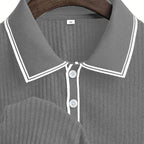 👔 LIMITED-TIME 50% OFF! ⛳ Summer Casual Short Sleeve Polo Shirt – Premium Knit, Contrast Tipping, Breathable 🌴