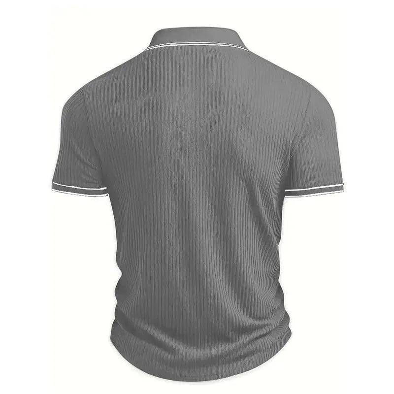 👔 LIMITED-TIME 50% OFF! ⛳ Summer Casual Short Sleeve Polo Shirt – Premium Knit, Contrast Tipping, Breathable 🌴