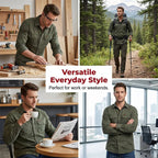 ⏰🔥LIMITED TIME 50% OFF! 👔 Men’s Long Sleeve Cotton Workwear Shirt – Durable, Comfortable & Perfect for Everyday Work ✨💪