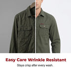 ⏰🔥LIMITED TIME 50% OFF! 👔 Men’s Long Sleeve Cotton Workwear Shirt – Durable, Comfortable & Perfect for Everyday Work ✨💪