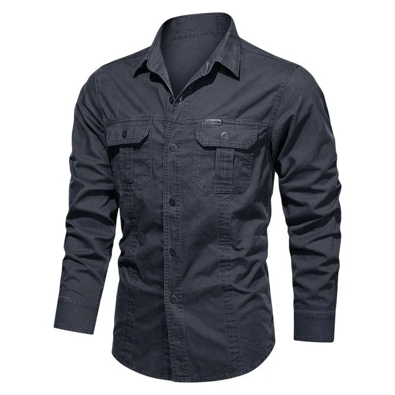 ⏰🔥LIMITED TIME 50% OFF! 👔 Men’s Long Sleeve Cotton Workwear Shirt – Durable, Comfortable & Perfect for Everyday Work ✨💪