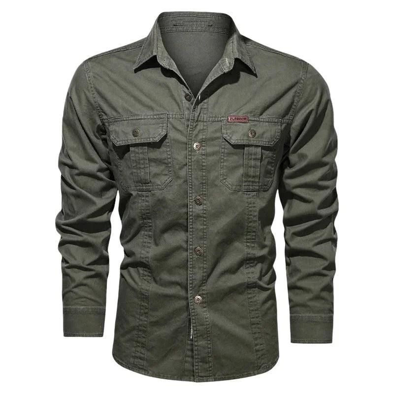 ⏰🔥LIMITED TIME 50% OFF! 👔 Men’s Long Sleeve Cotton Workwear Shirt – Durable, Comfortable & Perfect for Everyday Work ✨💪