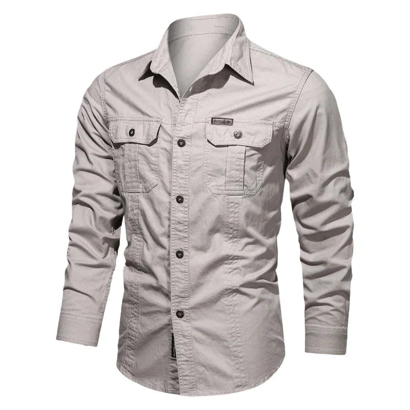 ⏰🔥LIMITED TIME 50% OFF! 👔 Men’s Long Sleeve Cotton Workwear Shirt – Durable, Comfortable & Perfect for Everyday Work ✨💪