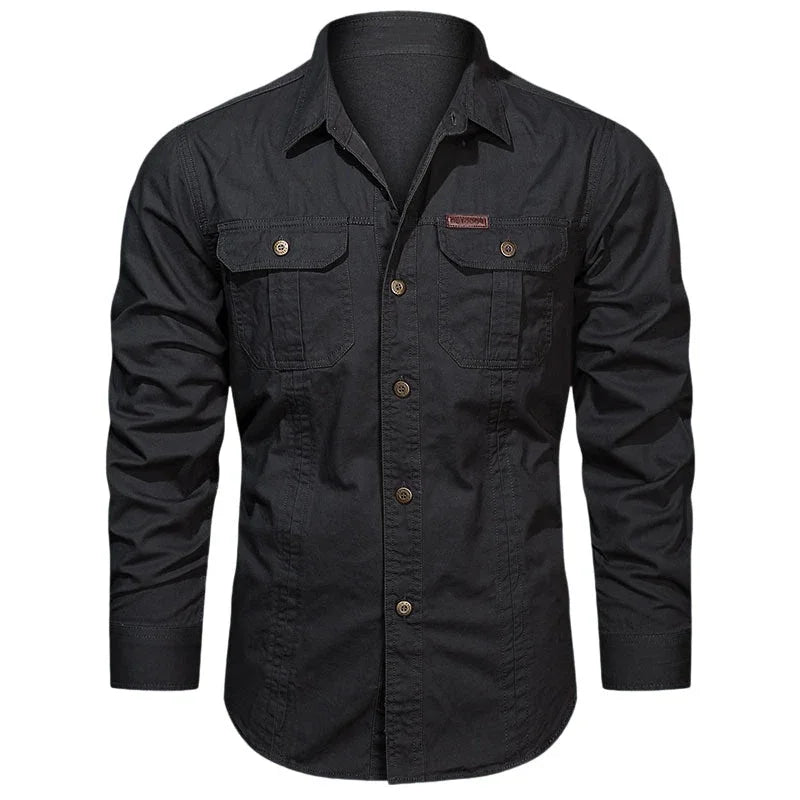 ⏰🔥LIMITED TIME 50% OFF! 👔 Men’s Long Sleeve Cotton Workwear Shirt – Durable, Comfortable & Perfect for Everyday Work ✨💪