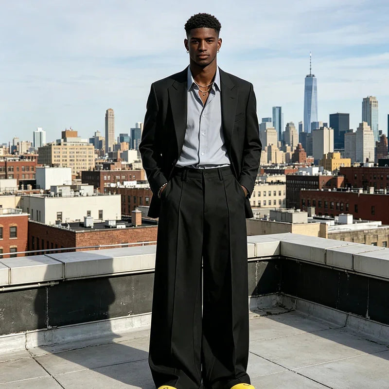 👖 50% OFF NOW! 🎩 Men's Minimalist Wide-Leg Pants – Structured Seams & Premium Fabric – Bold Silhouette & Versatile Style 🚶‍♂️