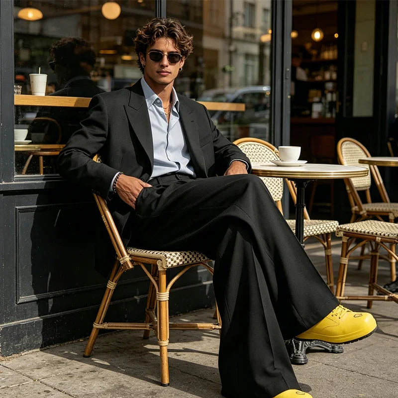 👖 50% OFF NOW! 🎩 Men's Minimalist Wide-Leg Pants – Structured Seams & Premium Fabric – Bold Silhouette & Versatile Style 🚶‍♂️