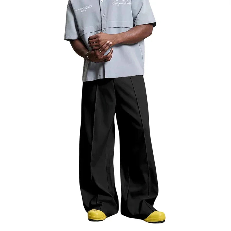 👖 50% OFF NOW! 🎩 Men's Minimalist Wide-Leg Pants – Structured Seams & Premium Fabric – Bold Silhouette & Versatile Style 🚶‍♂️