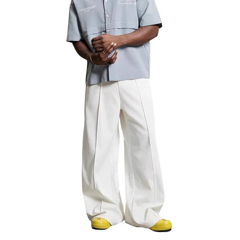 👖 50% OFF NOW! 🎩 Men's Minimalist Wide-Leg Pants – Structured Seams & Premium Fabric – Bold Silhouette & Versatile Style 🚶‍♂️
