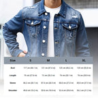 ⏰🔥LIMITED TIME 50% OFF!🔥50K+ SOLD!Men's Casual Vintage-Wash Distressed Denim Jacket
