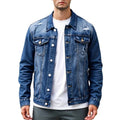 ⏰🔥LIMITED TIME 50% OFF!🔥50K+ SOLD!Men's Casual Vintage-Wash Distressed Denim Jacket