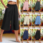 ⏰🔥LIMITED TIME 50% OFF! 👖 Casual Solid-Color Wide-Leg 3/4-Length Pants – Comfortable, Stylish & Effortlessly Chic ✨💃