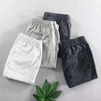 👖 50% OFF NOW! 🌿 Men's Linen Pants – Striped & Cropped – Elastic Waist & Drawstring – Breathable Summer Trousers 🏖️