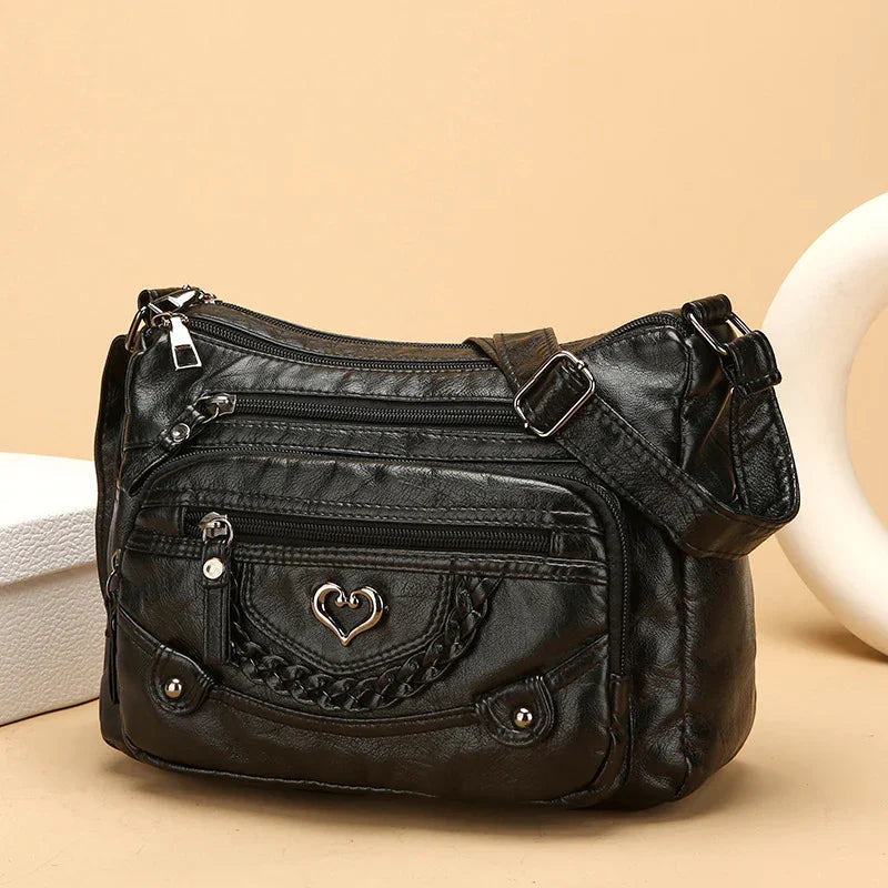 📢📢50% OFF !! ⏰Women's Soft PU Leather Multi-Pocket Crossbody Bag