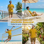⏳Time-Limited Special⏰Men's Tracksuit Set – Yellow, Graphic, Quick-Dry, Summer