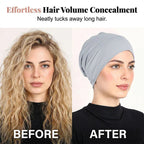 👒 Buy 1 Get 1 FREE!🌸 Soft Stretch Turban Cap – Milk Silk Fabric & Anti-Slip Fit – Hair Volume Concealer – Multi-Use Under Scarf 🧣