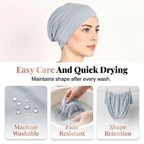 👒 Buy 1 Get 1 FREE!🌸 Soft Stretch Turban Cap – Milk Silk Fabric & Anti-Slip Fit – Hair Volume Concealer – Multi-Use Under Scarf 🧣
