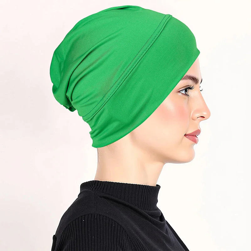 👒 Buy 1 Get 1 FREE!🌸 Soft Stretch Turban Cap – Milk Silk Fabric & Anti-Slip Fit – Hair Volume Concealer – Multi-Use Under Scarf 🧣