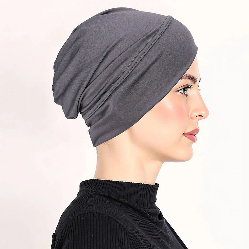 👒 Buy 1 Get 1 FREE!🌸 Soft Stretch Turban Cap – Milk Silk Fabric & Anti-Slip Fit – Hair Volume Concealer – Multi-Use Under Scarf 🧣