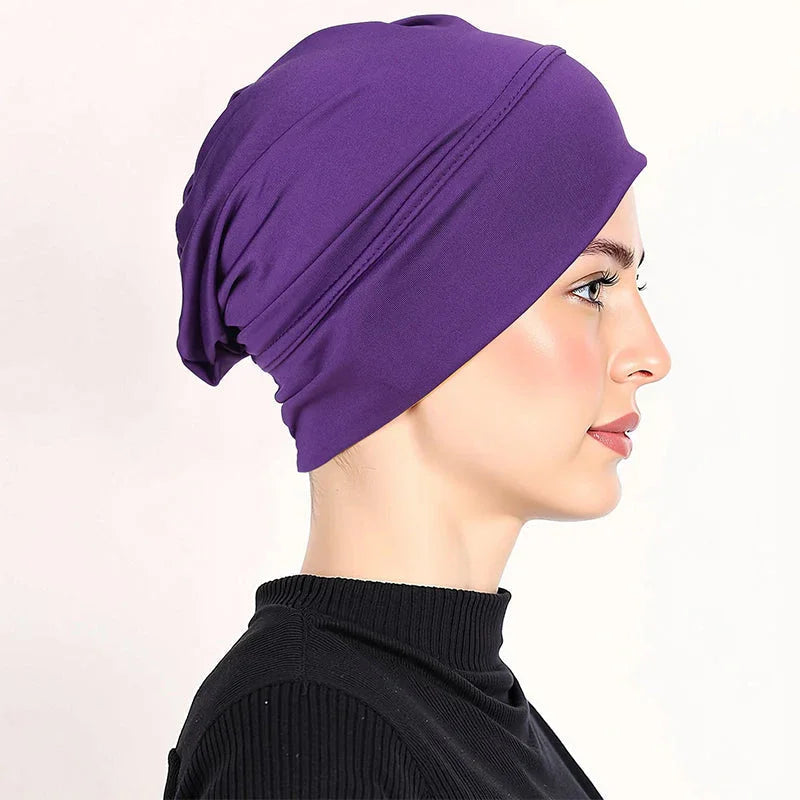 👒 Buy 1 Get 1 FREE!🌸 Soft Stretch Turban Cap – Milk Silk Fabric & Anti-Slip Fit – Hair Volume Concealer – Multi-Use Under Scarf 🧣