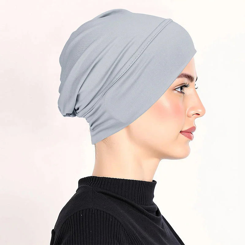 👒 Buy 1 Get 1 FREE!🌸 Soft Stretch Turban Cap – Milk Silk Fabric & Anti-Slip Fit – Hair Volume Concealer – Multi-Use Under Scarf 🧣
